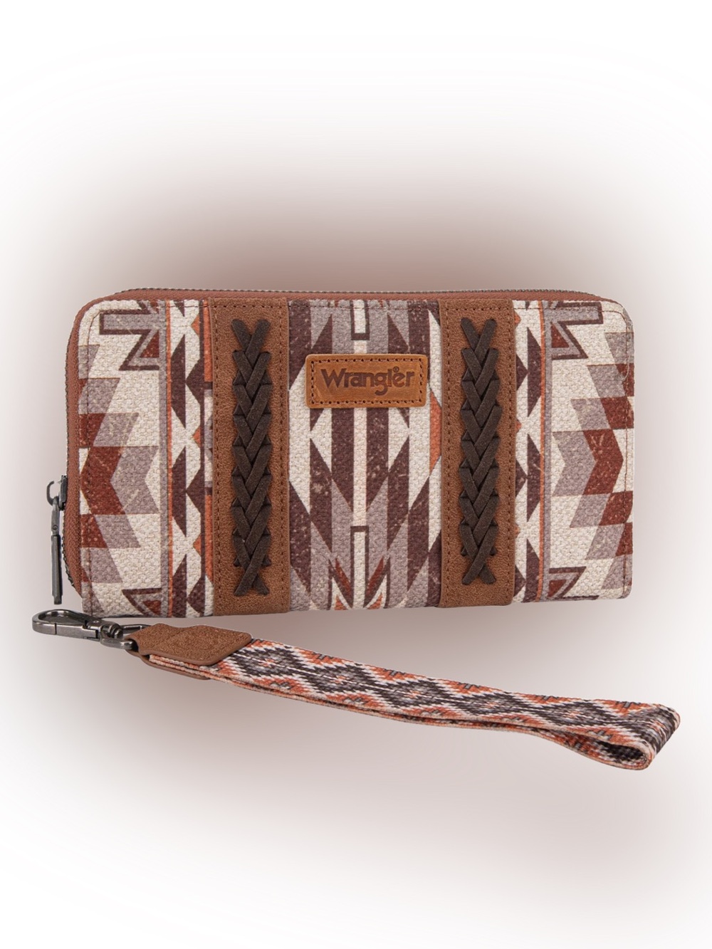 Brand New Wrangler Ladies Southwestern Aztec Brown Wallet